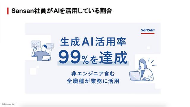 Sansan社員がAIを活用している割合:99%を達成