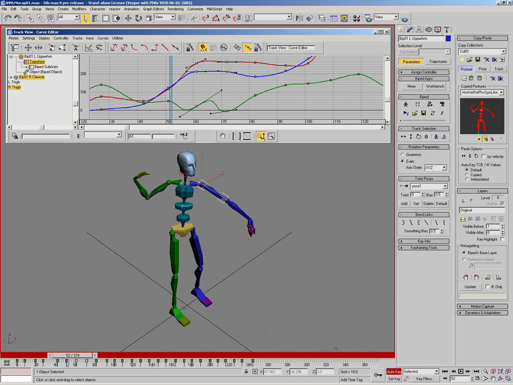 3dsmax Biped アニメーション コピー