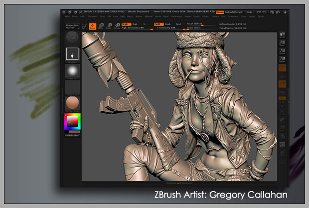 ZBrushの操作画面