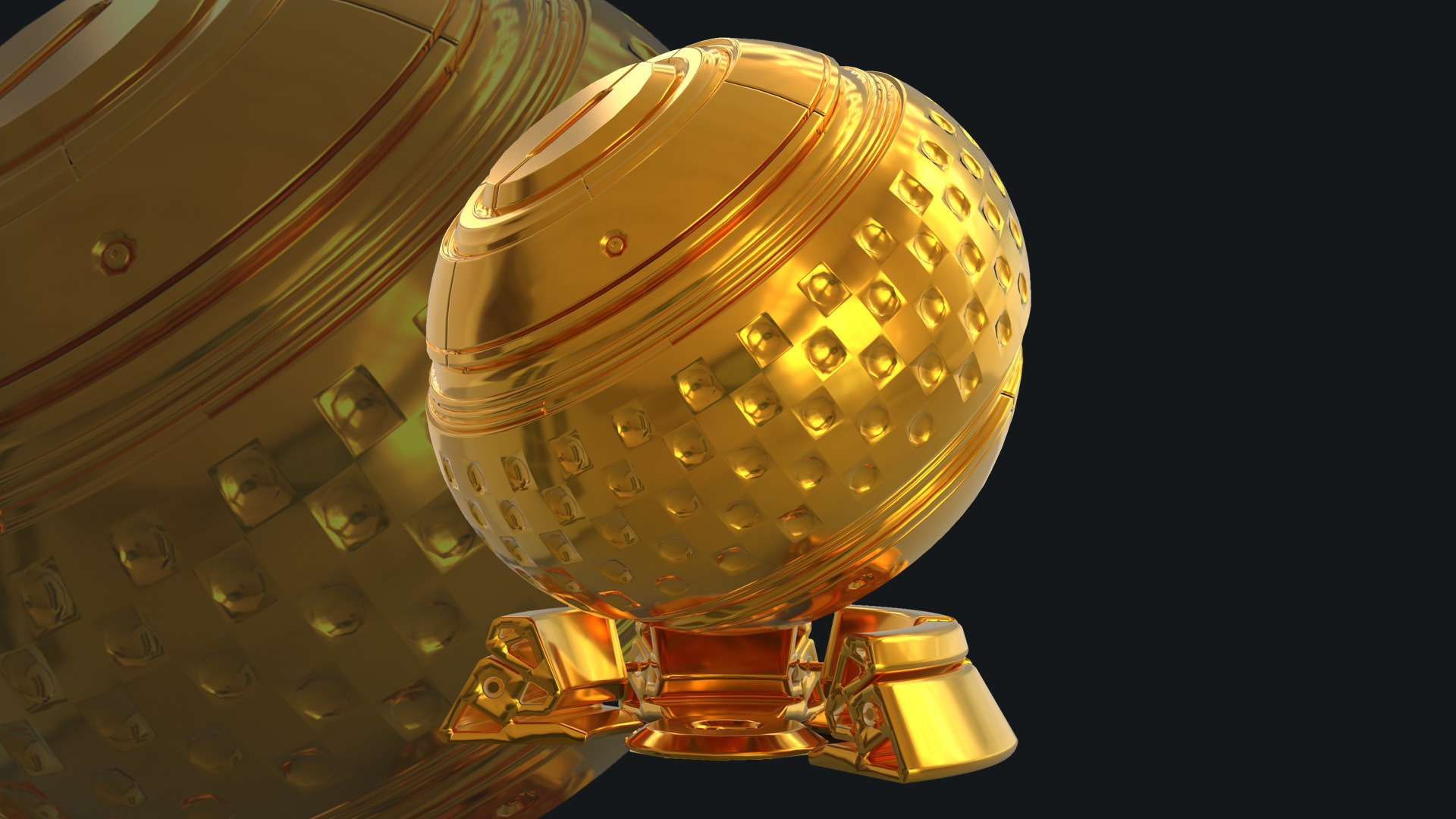 ZBrush-Redshift-material-demo-gold