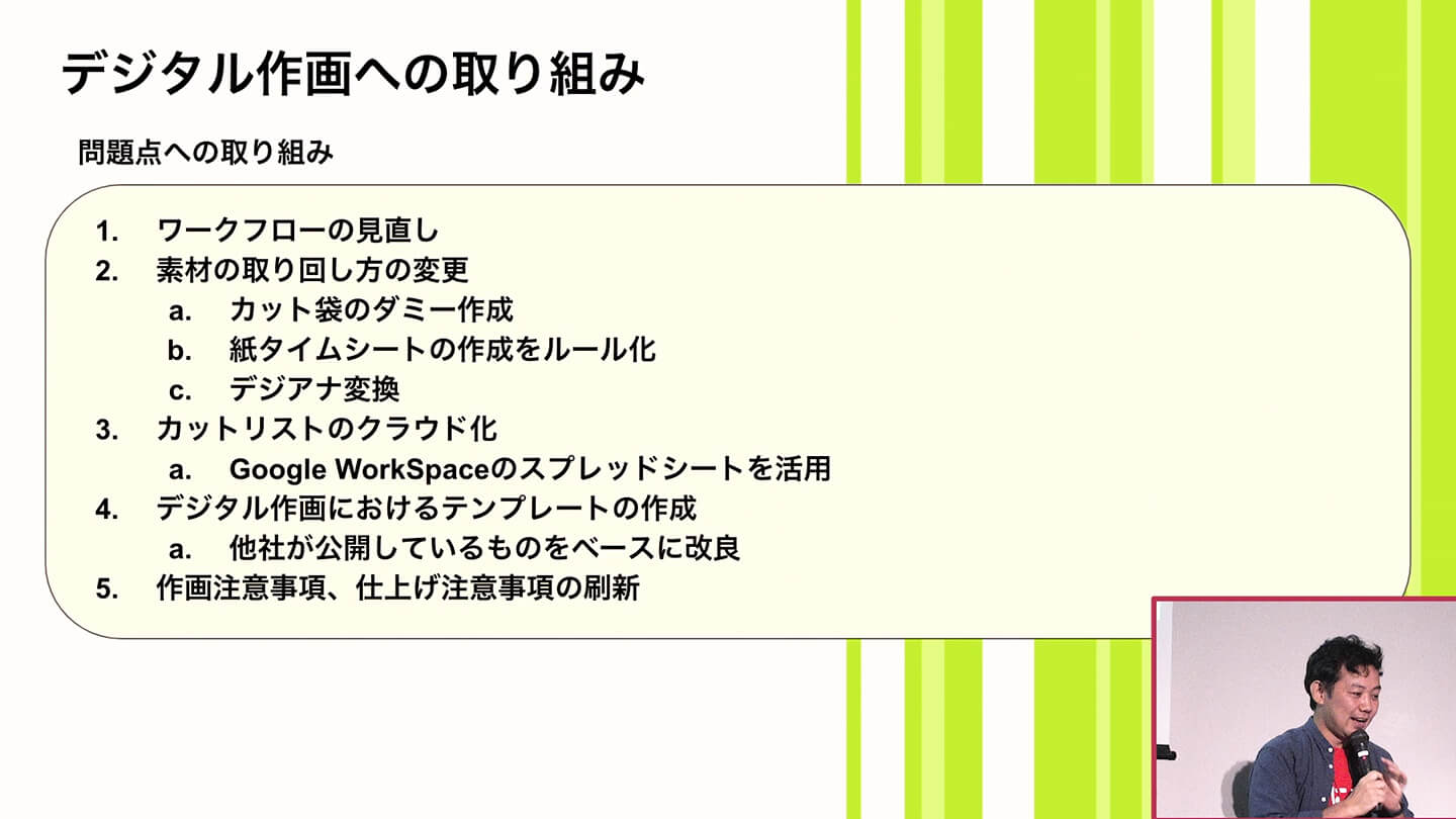 デジタル作画への取り組み　-問題点への取り組み-