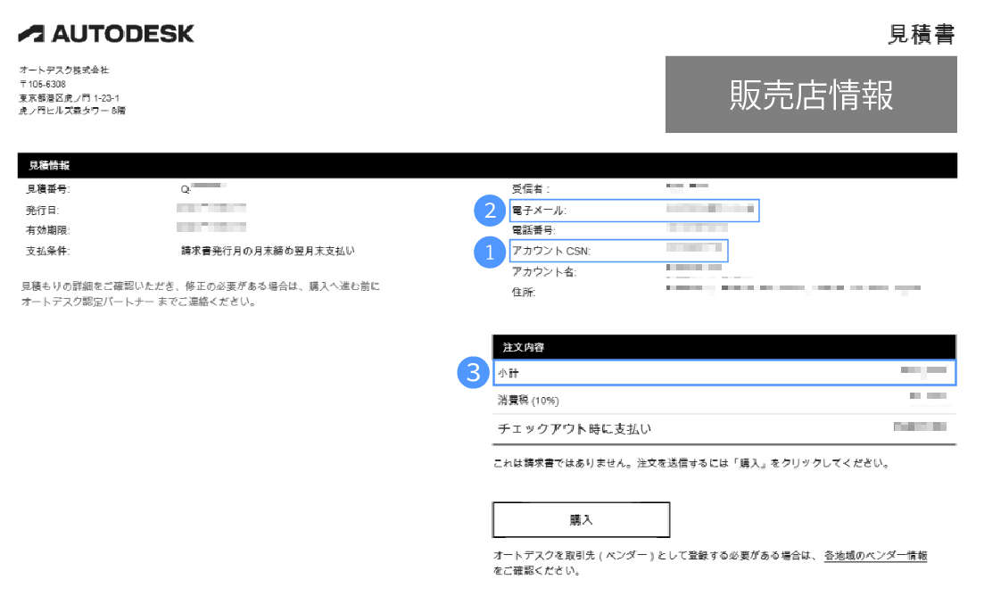 見積依頼者以外が購入する場合