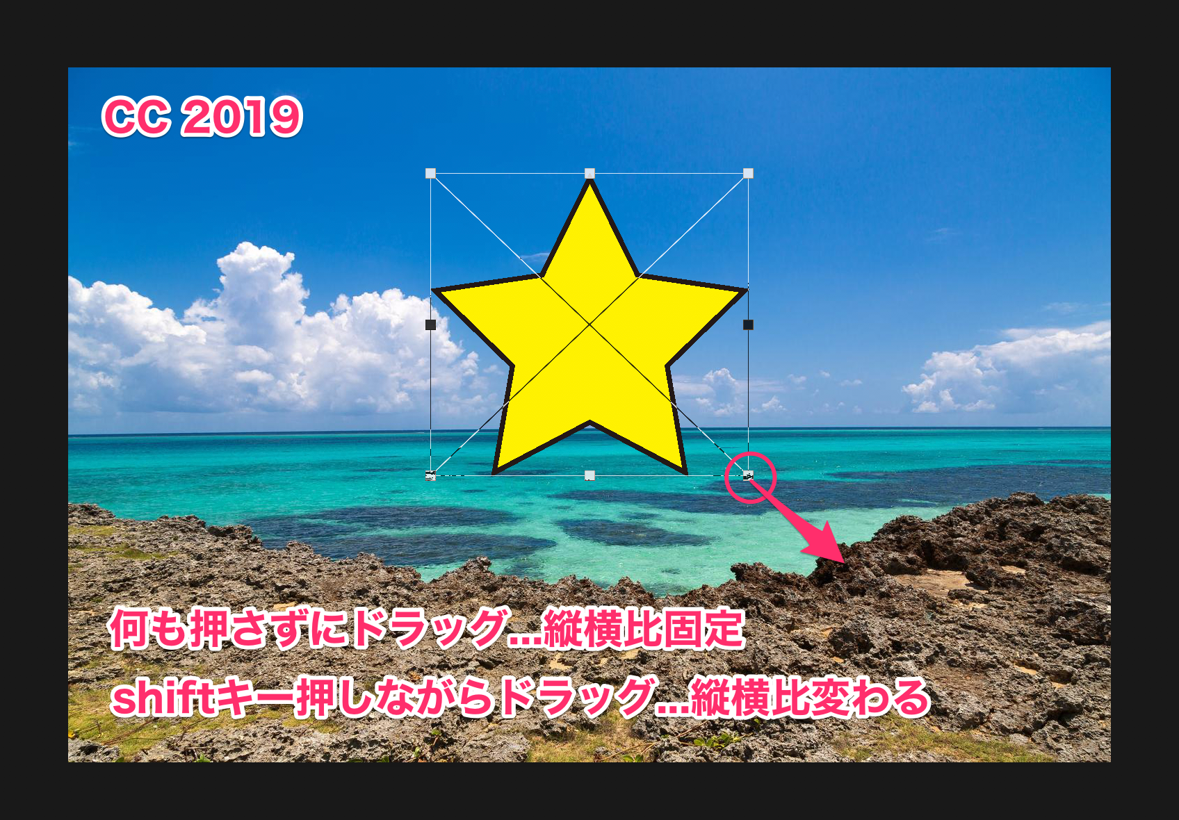 Photoshop で縦横比を変えずにドラッグで拡大縮小をしたい Cc 19 新機能 Too クリエイターズfaq 株式会社too