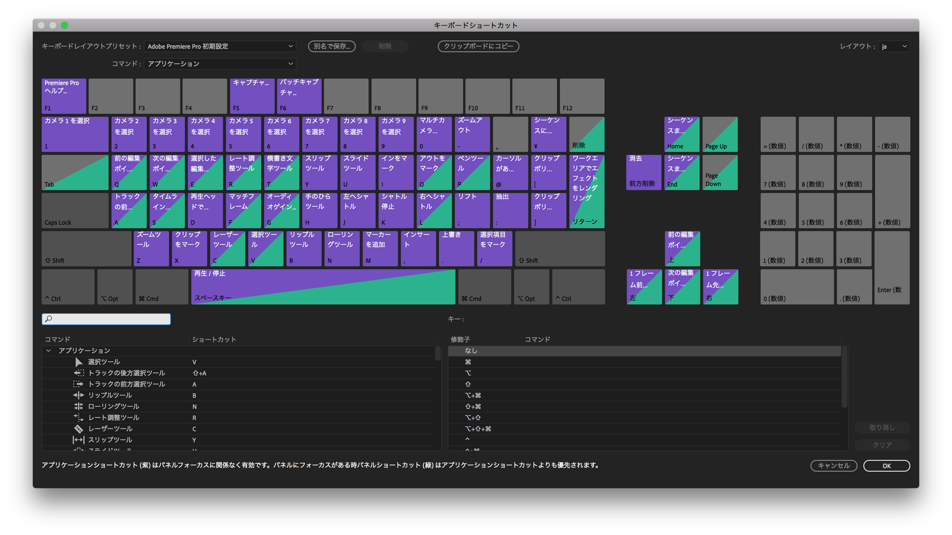 Premiere Pro のキーボードショートカットを確認したいです Too クリエイターズfaq 株式会社too