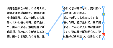 Illustrator Indesignでテキストフレームを連結する Too