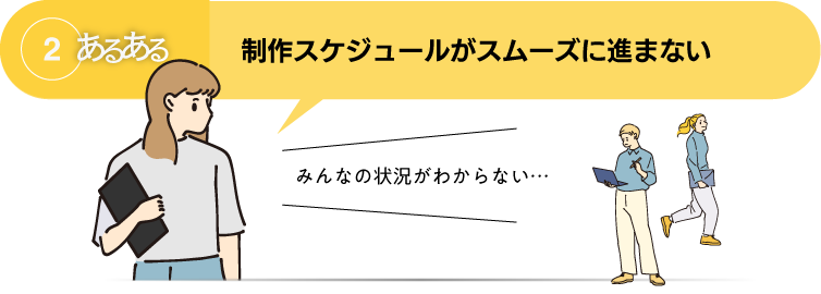 あるある2：制作スケジュールがスムーズに進まない